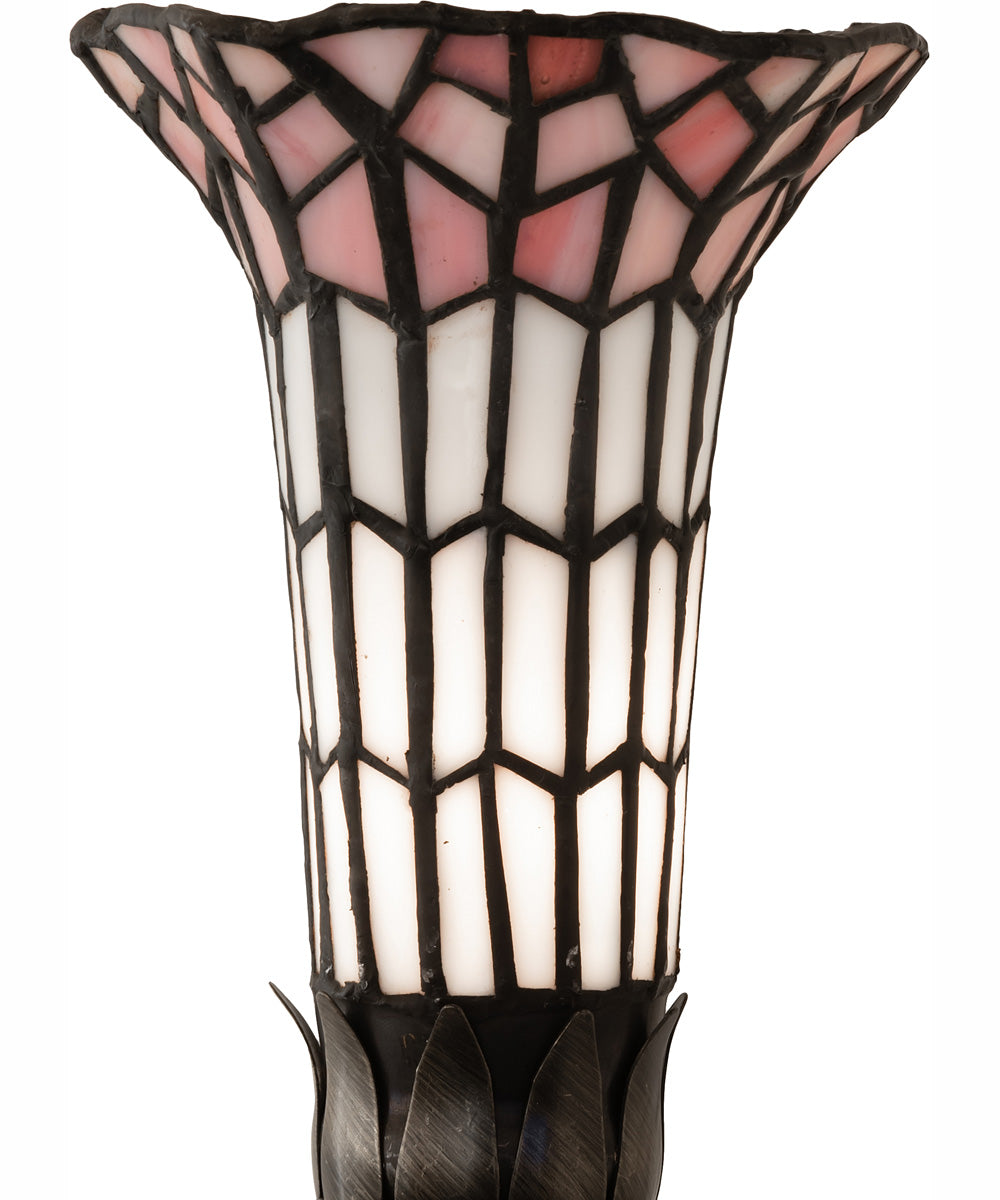 15" High Stained Glass Pond Lily Nouveau Lady Accent Lamp