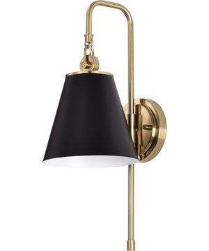 Dover 1-Light Vanity & Wall Black / Vintage Brass