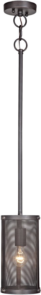 6"W Blacksmith 1-Light Mini Pendant Light Matte Black Gilded