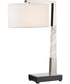 Erudite Table Lamp Brushed Nickel/a Pure White Linen Shade/USB Charging Port