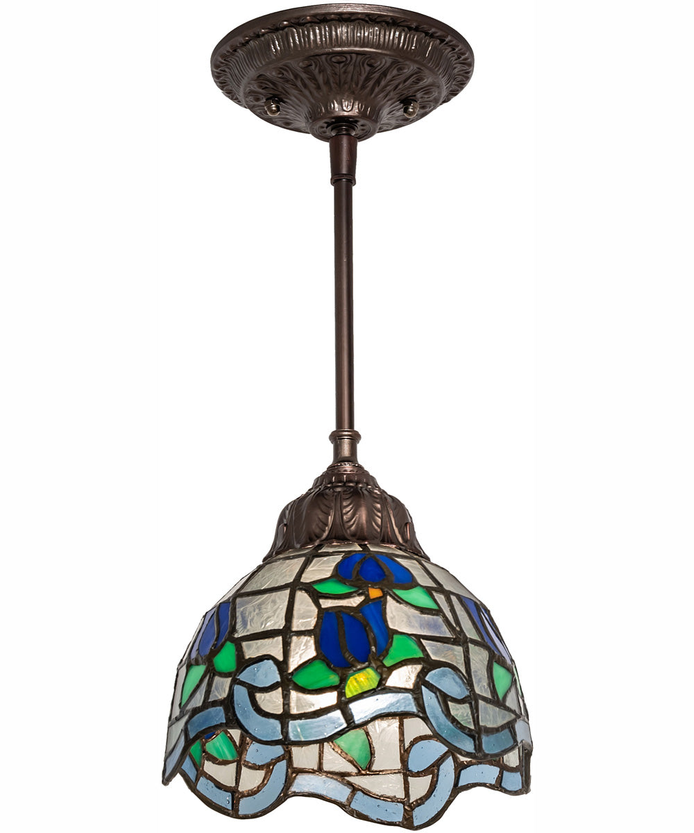 7" Wide Roseborder Mini Pendant