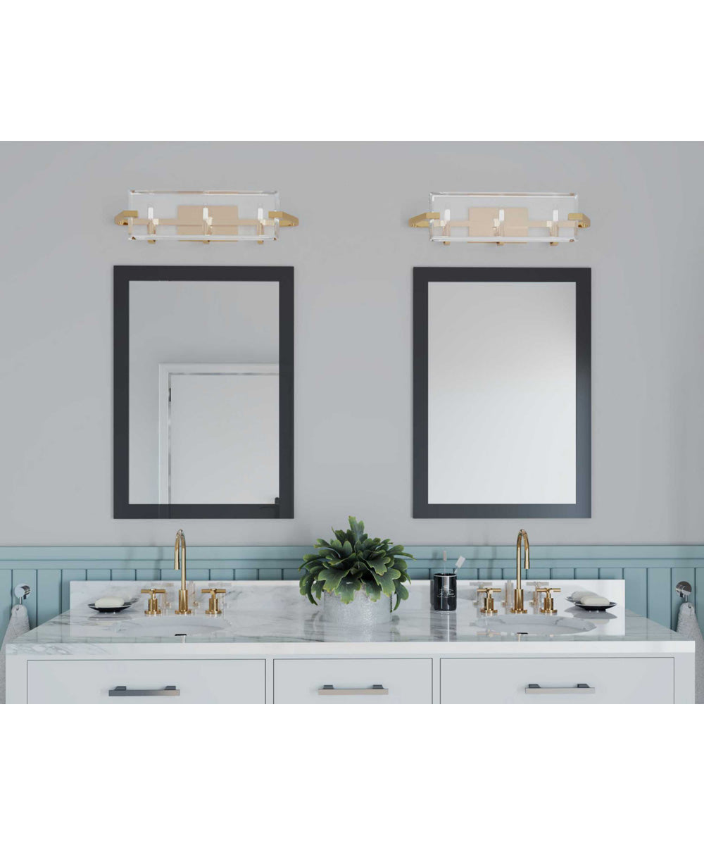 Cahill 3-Light Clear Glass Luxe Bath Vanity Light Brushed Bronze