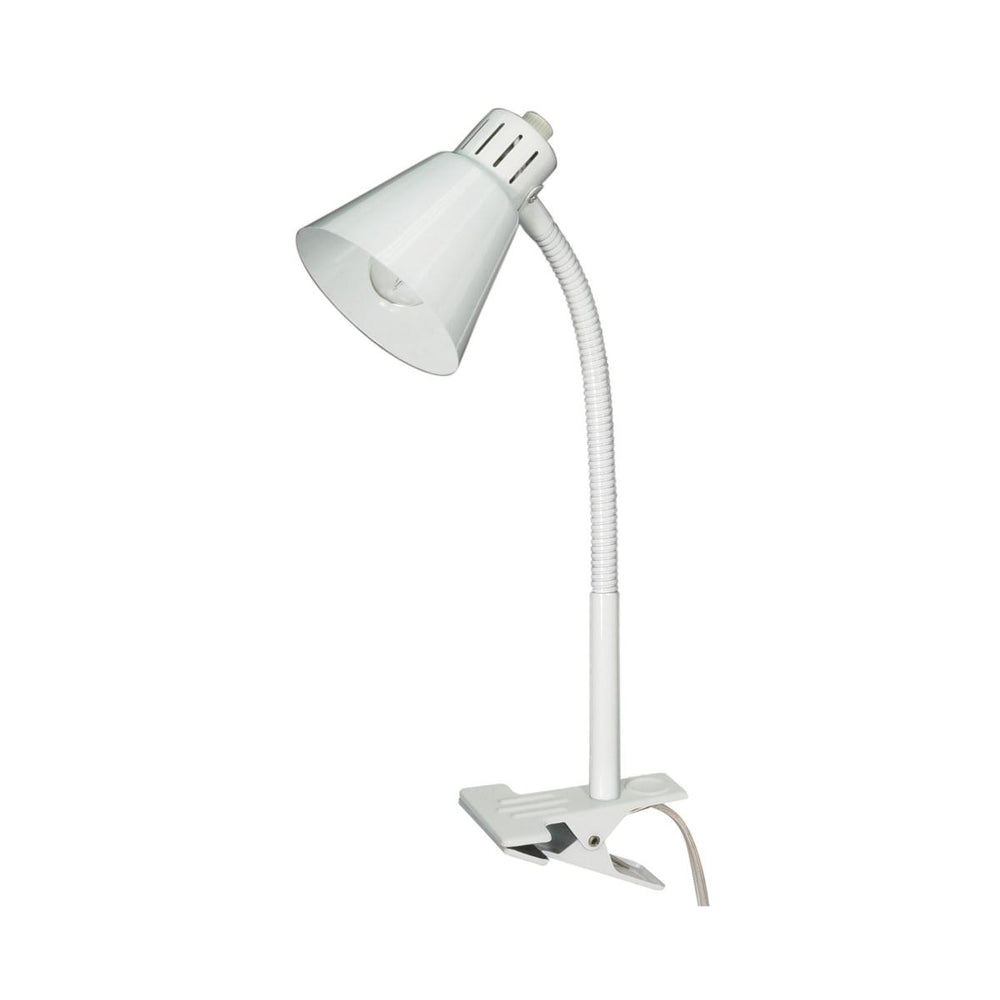 1 Light Clip-On Gooseneck White Lamp