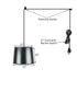 14"W 1 Light Swag Plug-In Pendant  Black/Gold Shade Black Cord