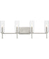 Elara 4-Light New Traditional Clear Glass Bath Vanity Light Brushed Nickel
