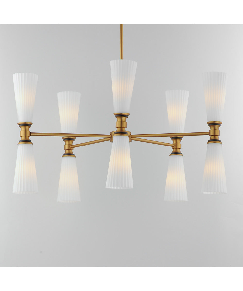Krevat 10-Light Chandelier Black / Natural Aged Brass