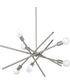 Astra 6-Light Mid-Century Modern Chandelier Light Brushed Nickel