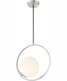 Equinox 1-Light Pendant Black/Painted Grey/Frost Glass Shade