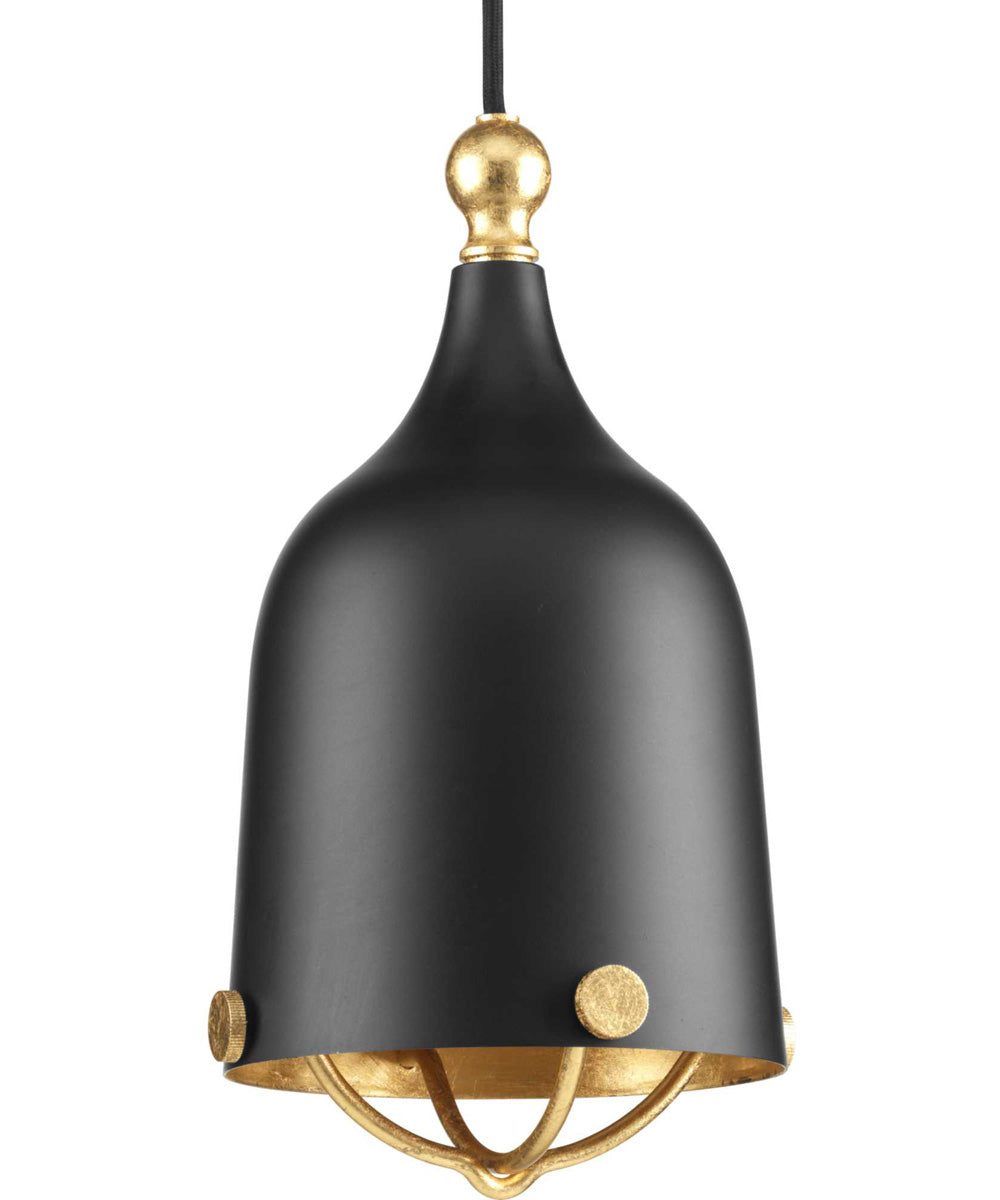 Era 1-Light Gold Global Pendant Light Matte Black