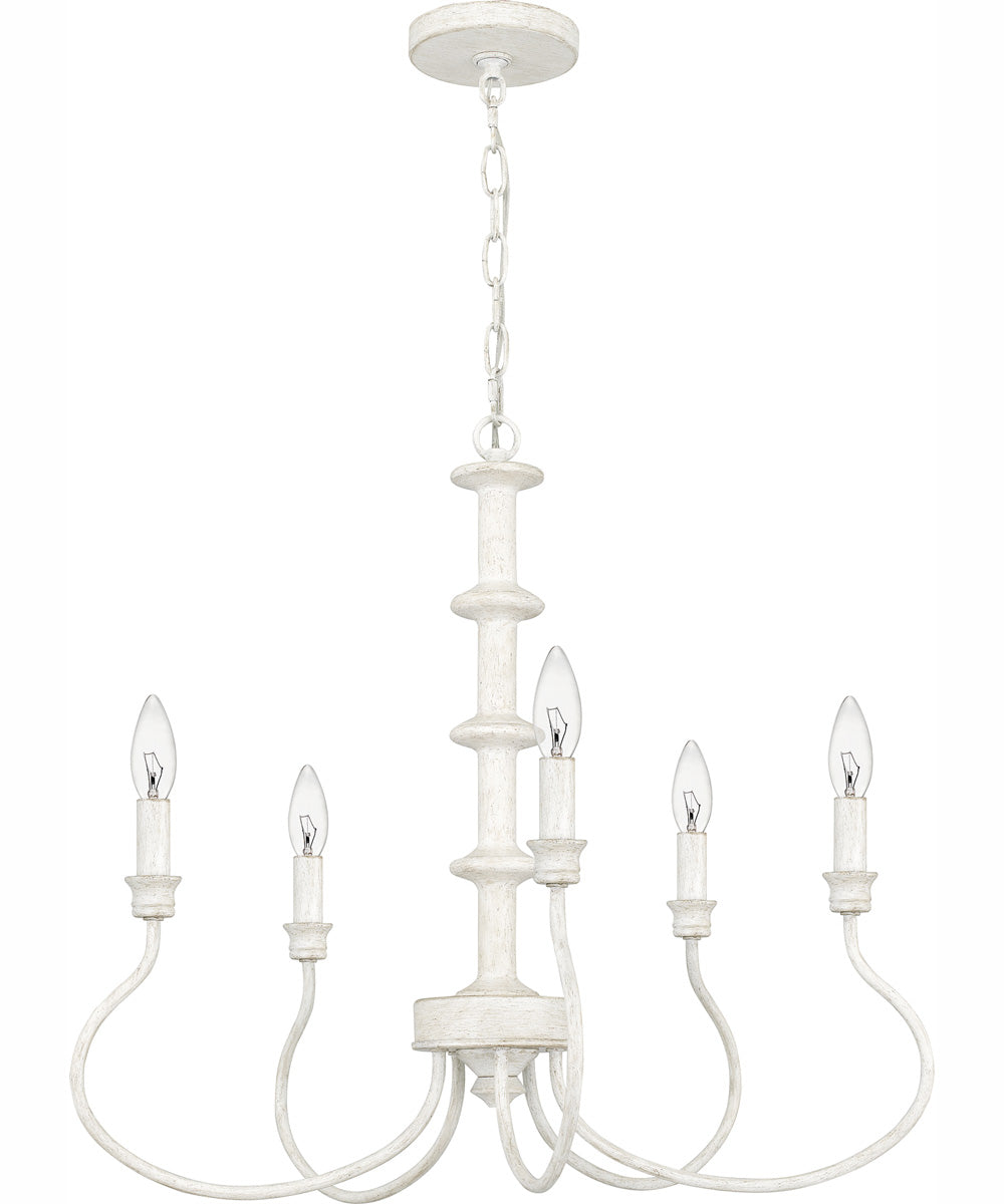 Adela 5-light Chandelier Antique White