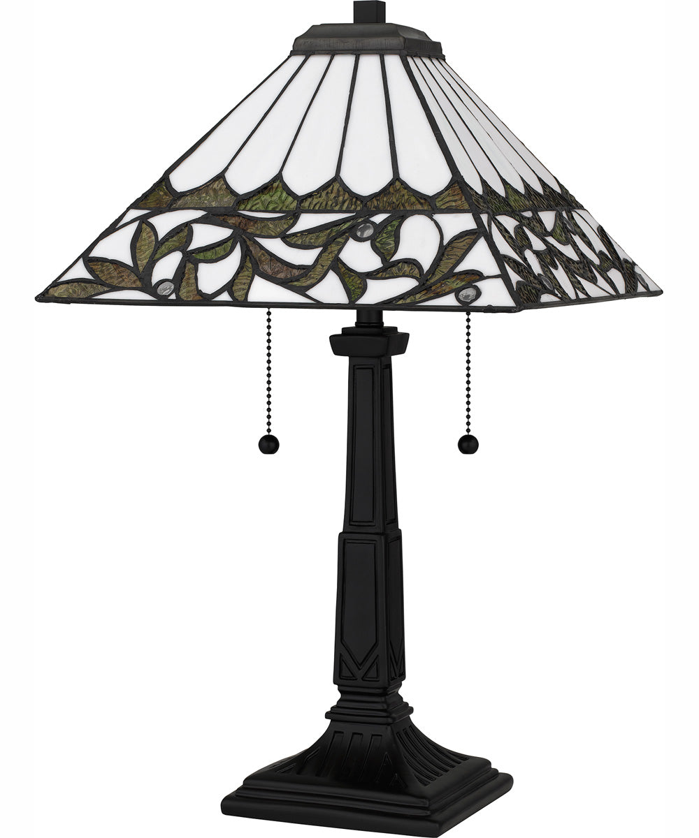 Tiffany Small 2-light Table Lamp Matte Black