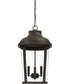 Dunbar 3-Light Outdoor Hanging In Oiled Bronze With Clear Glass
