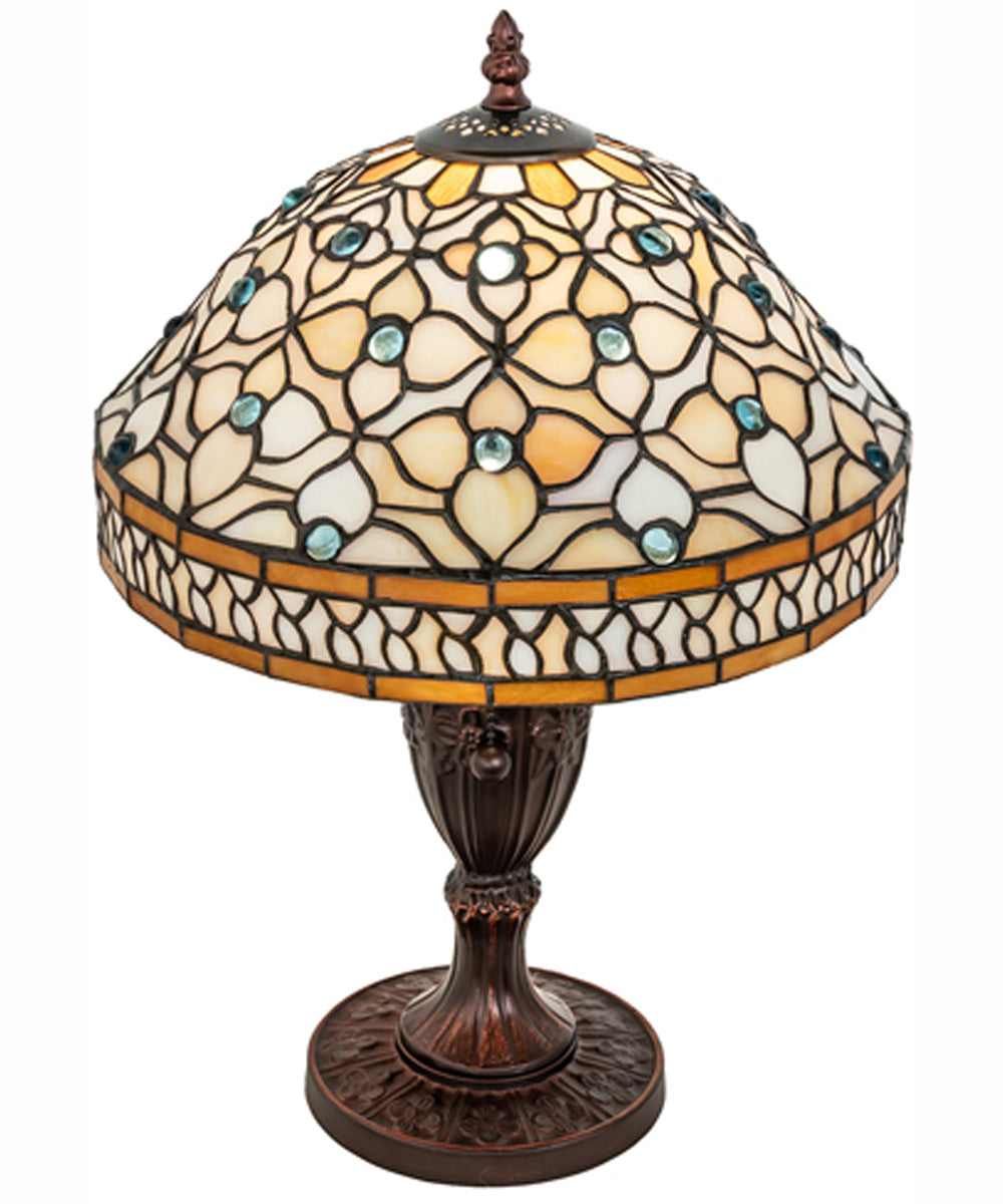 10" High Jeweled Quatrefoil Accent Lamp