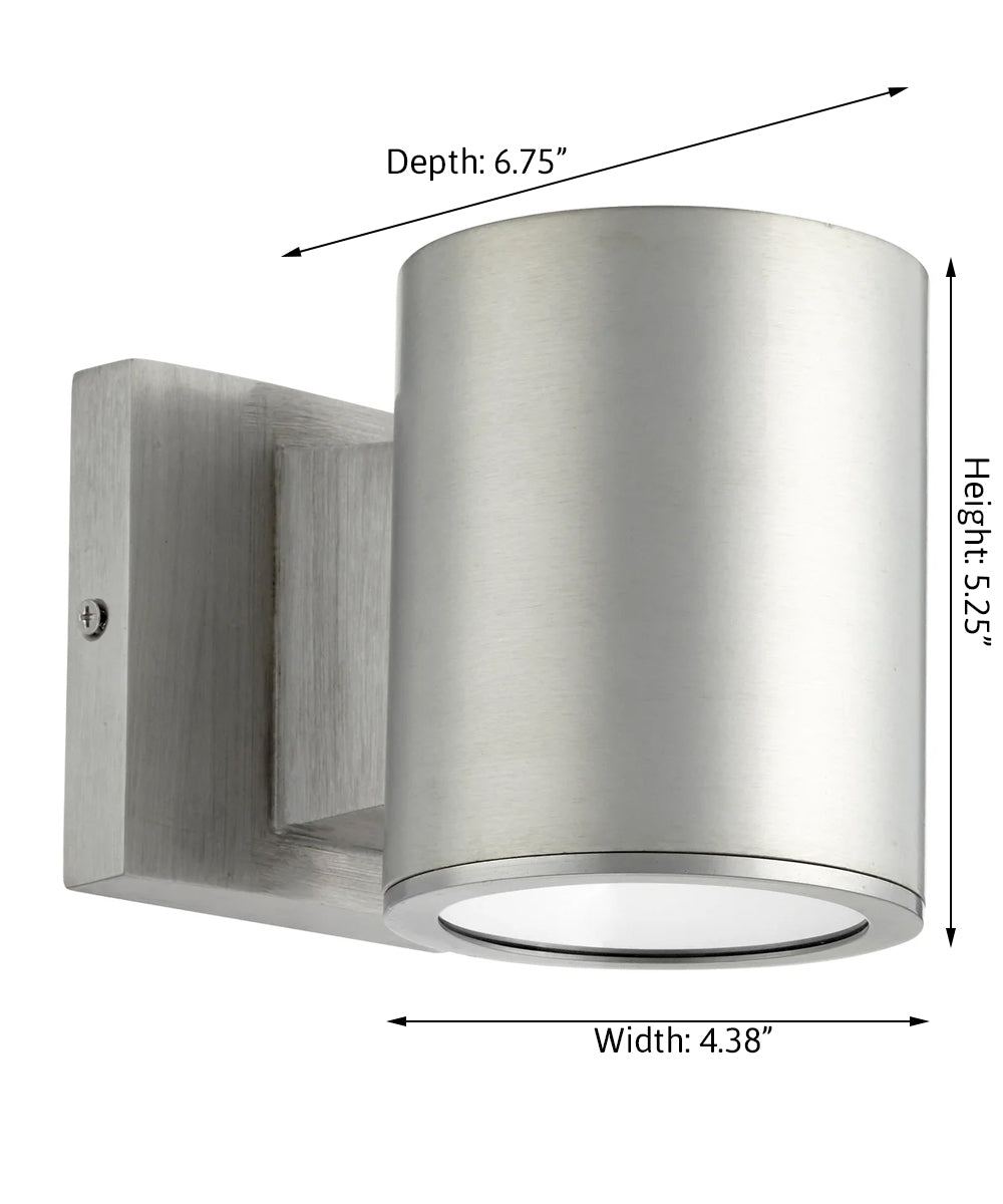 Cylinder 1-light LED Outdoor Wall Lantern Brushed Aluminum