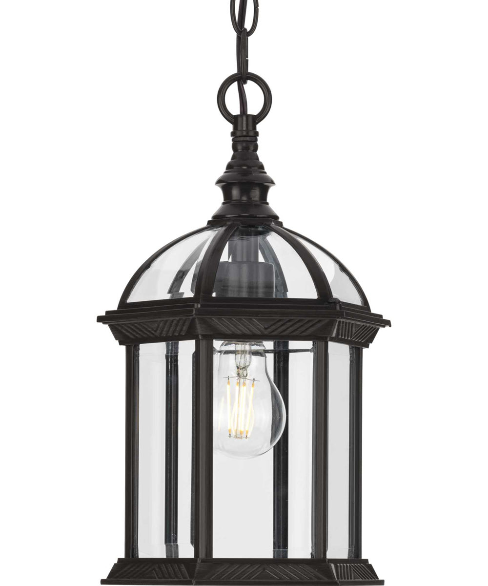 Dillard 1-Light Traditional Clear Glass Outdoor Hanging Light Antique Bronze