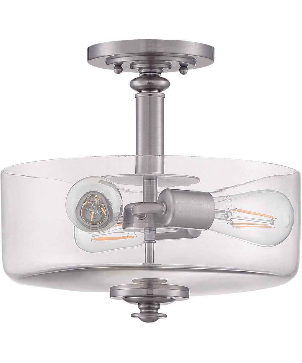Dardyn 3-Light Convertible Semi Flush Brushed Polished Nickel