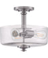Dardyn 3-Light Convertible Semi Flush Brushed Polished Nickel