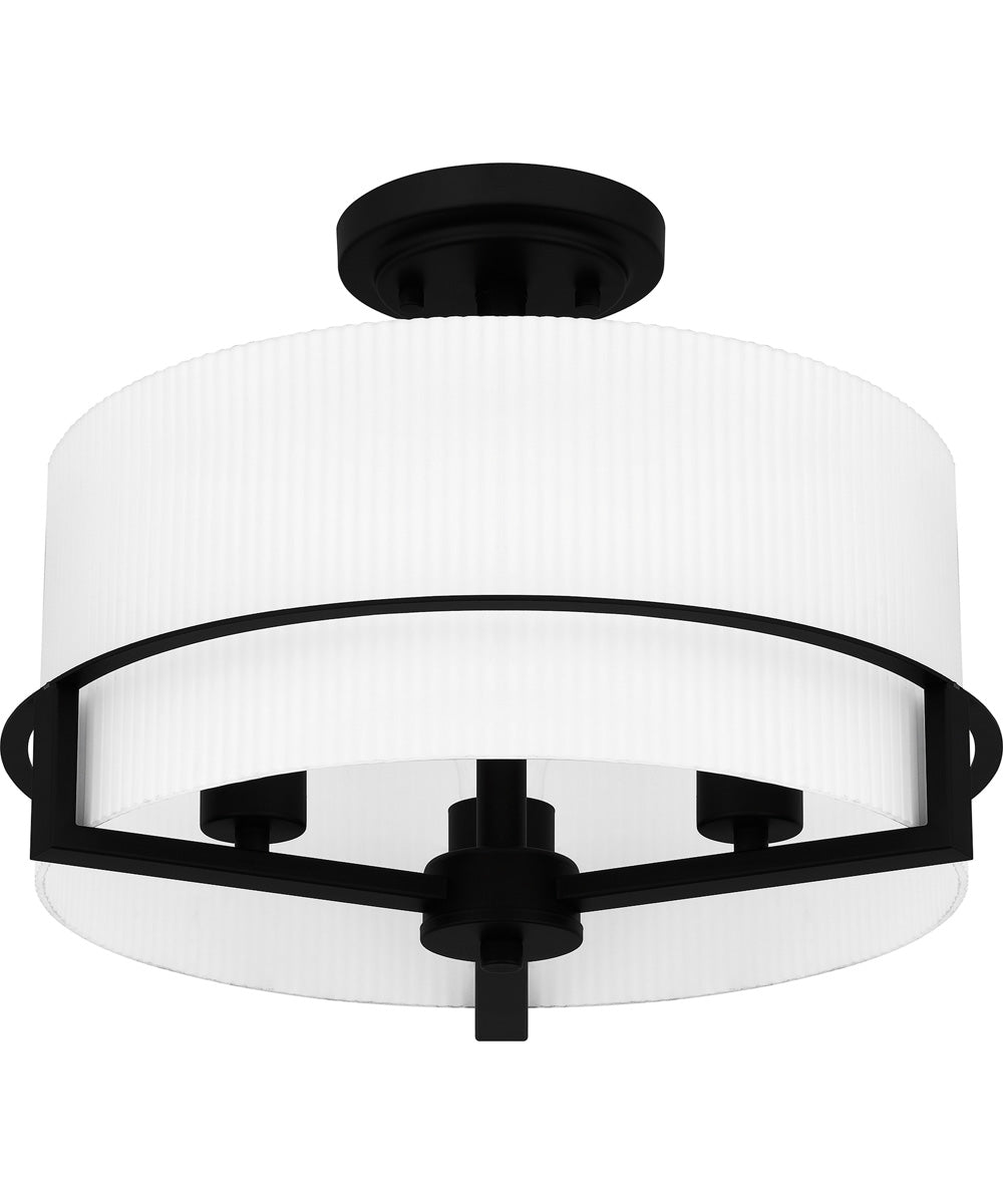 Seymour Medium 3-light Semi Flush Mount Matte Black