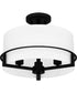 Seymour Medium 3-light Semi Flush Mount Matte Black