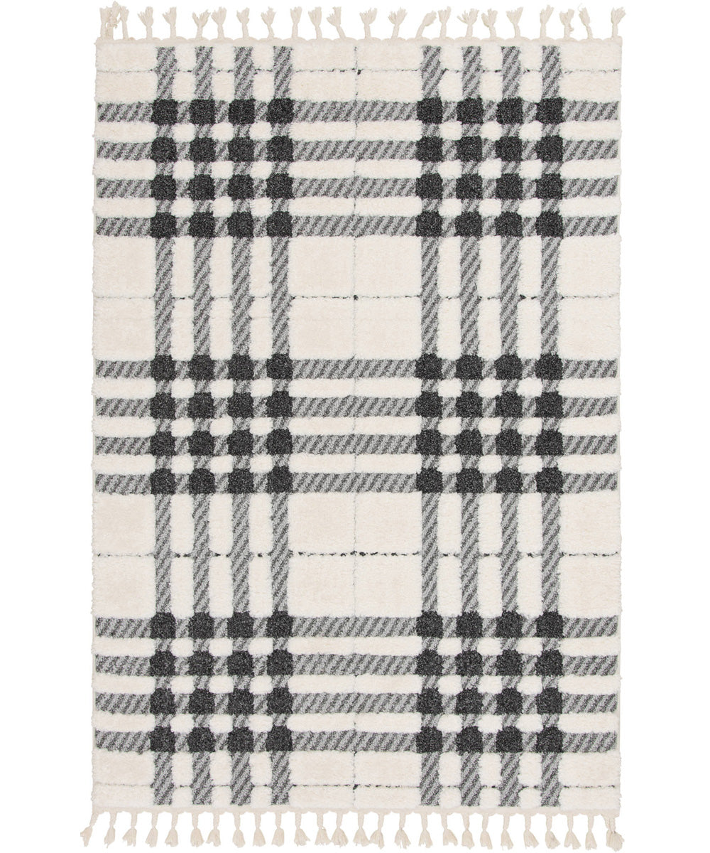 5'x7' Oladon Medium Rug White/Black/Gray