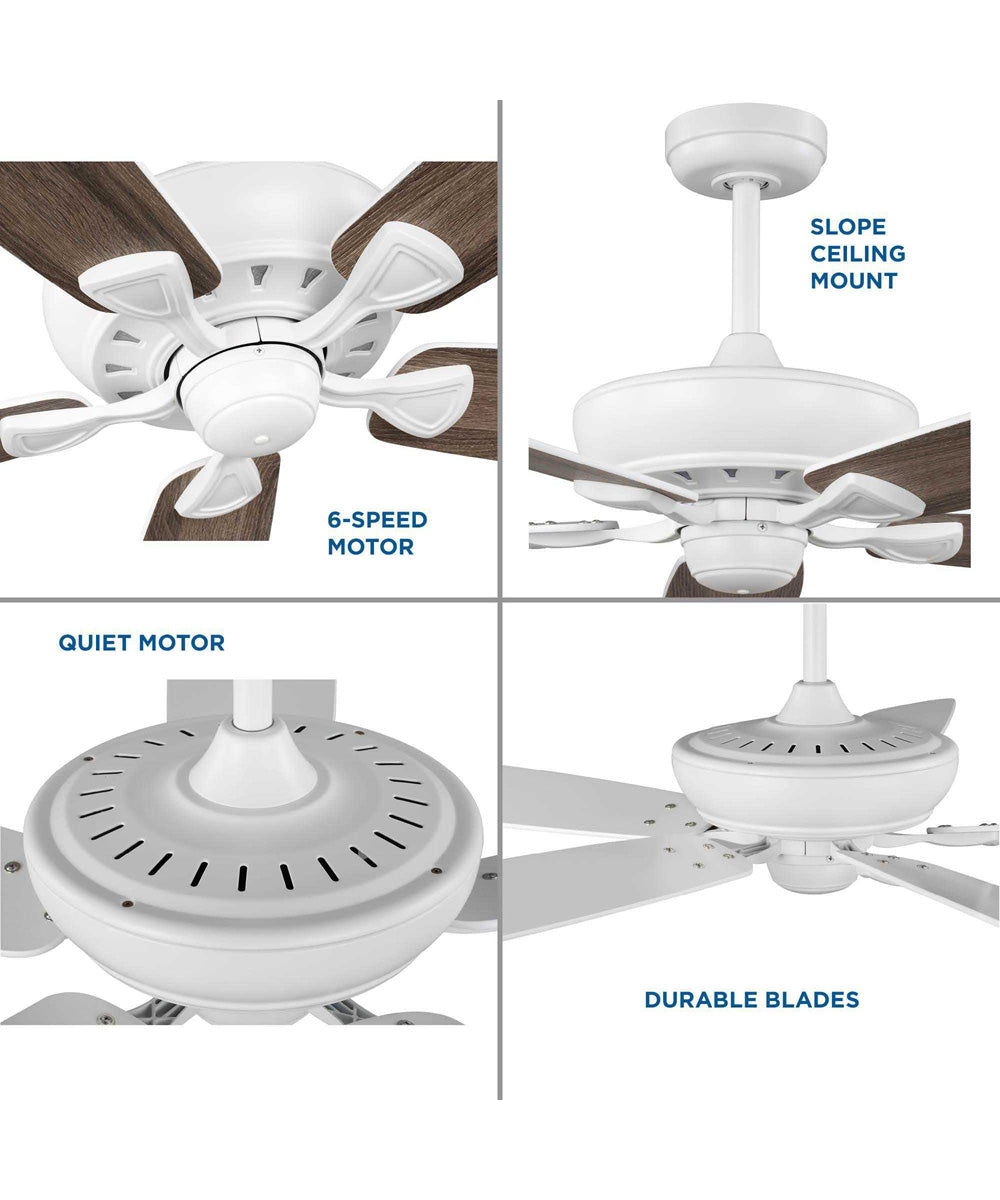 Kennedale 72-Inch 5-Blade DC Motor Transitional Ceiling Fan Driftwood/Matte White Satin White