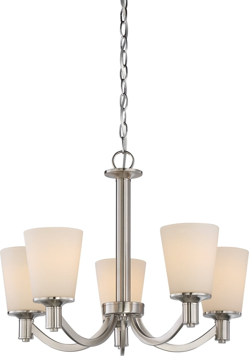 23"W Laguna 5-Light Chandelier Brushed Nickel