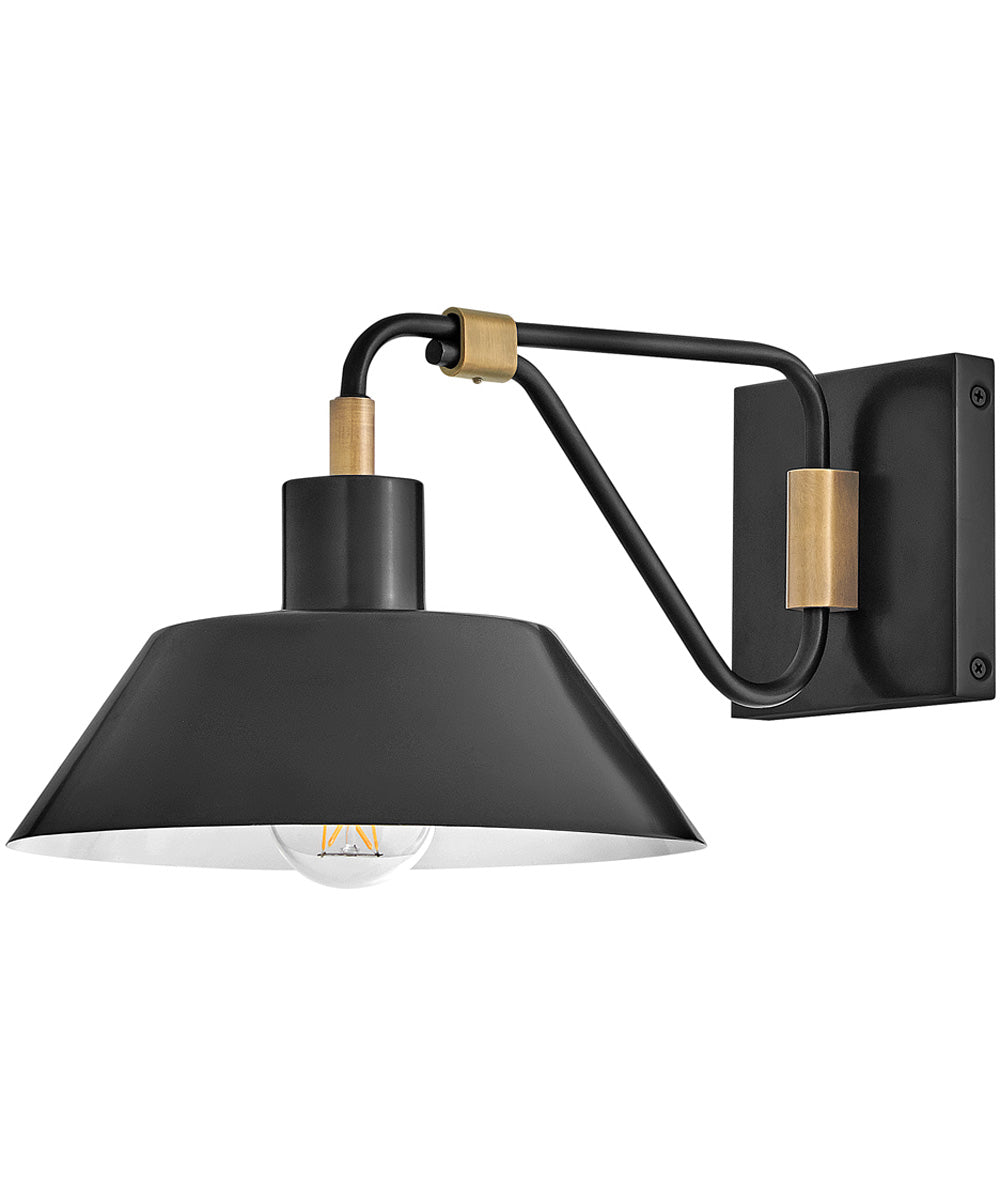 Brewster 1-Light Small Wall Mount Barn Light in Black Oxide