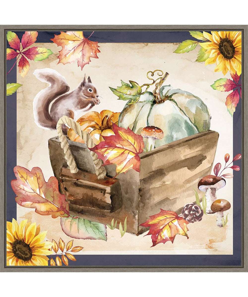 Framed Fall Foliage by Art Nd Canvas Wall Art Print (30  W x 30  H), Sylvie Greywash Frame