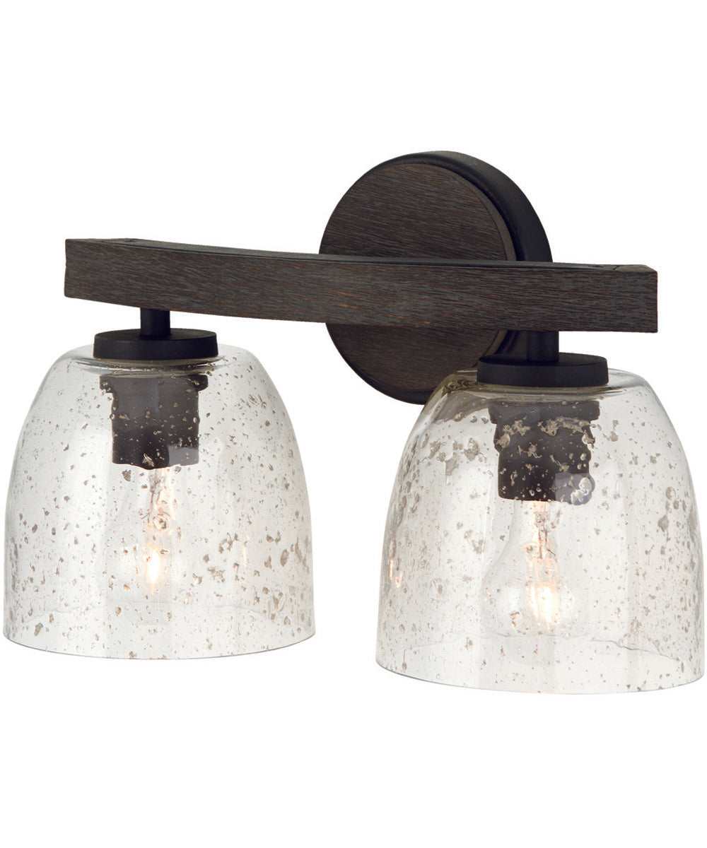 Clive 2-Light Vanity Carbon Grey and Black Iron