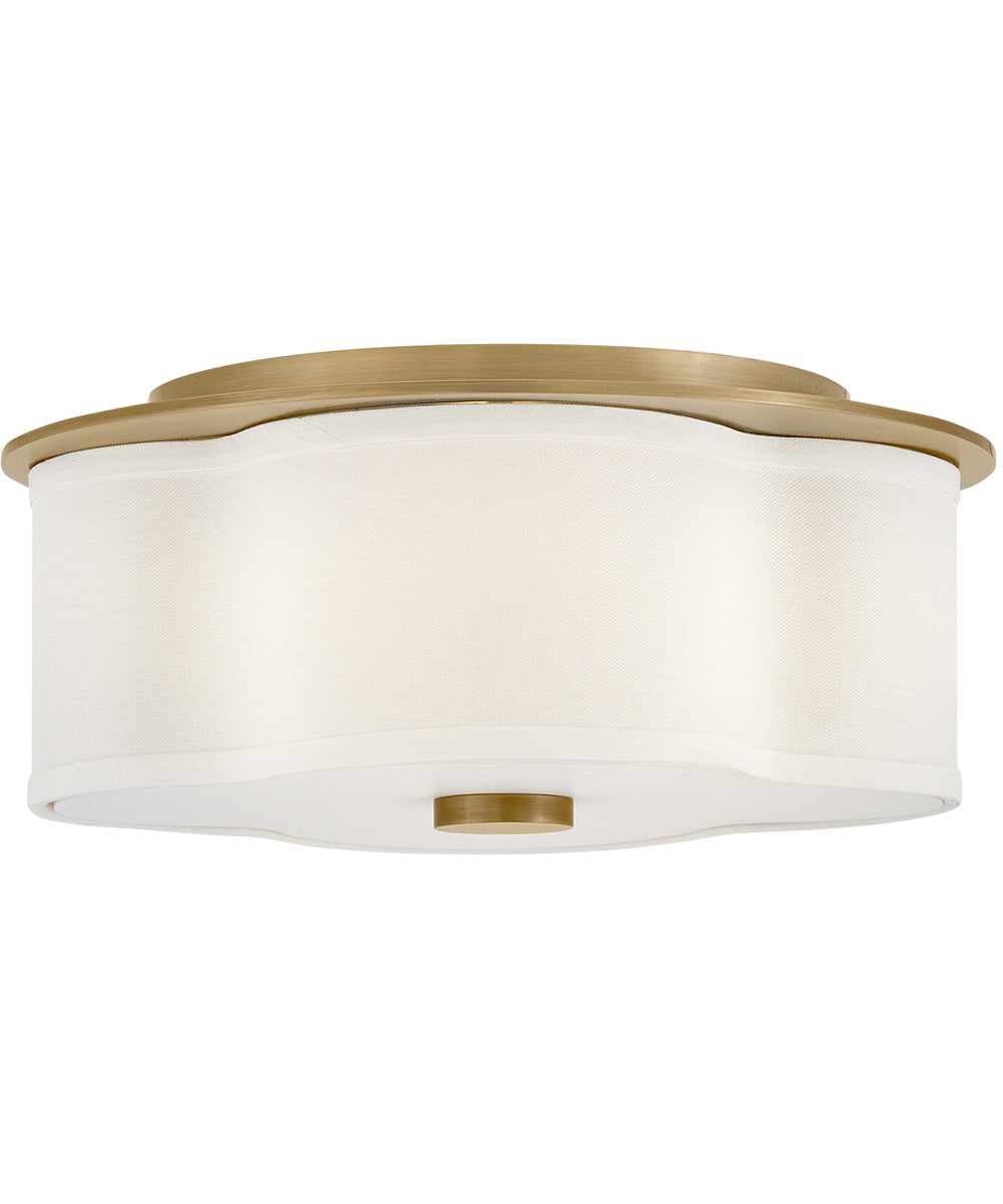 Delaney 2-Light Medium Flush Mount in Heritage Brass