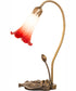 16" High Red/White Tiffany Pond Lily Accent Lamp