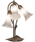 16" High Gray Tiffany Pond Lily 3 Light Accent Lamp