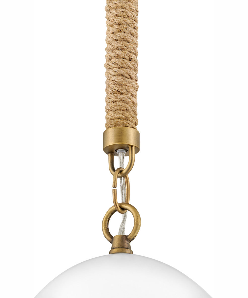 Nash 1-Light Small Pendant in Heritage Brass with Black accents