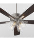 52" Ovation 4-light LED Ceiling Fan Satin Nickel
