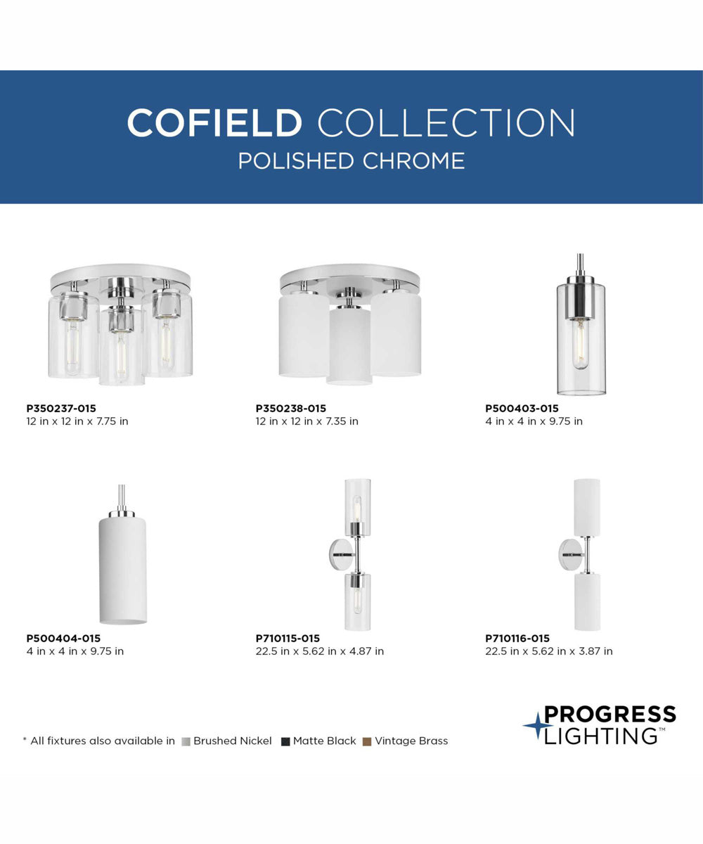 Cofield 12 in. 3-Light Transitional Flush Mount Polished Chrome
