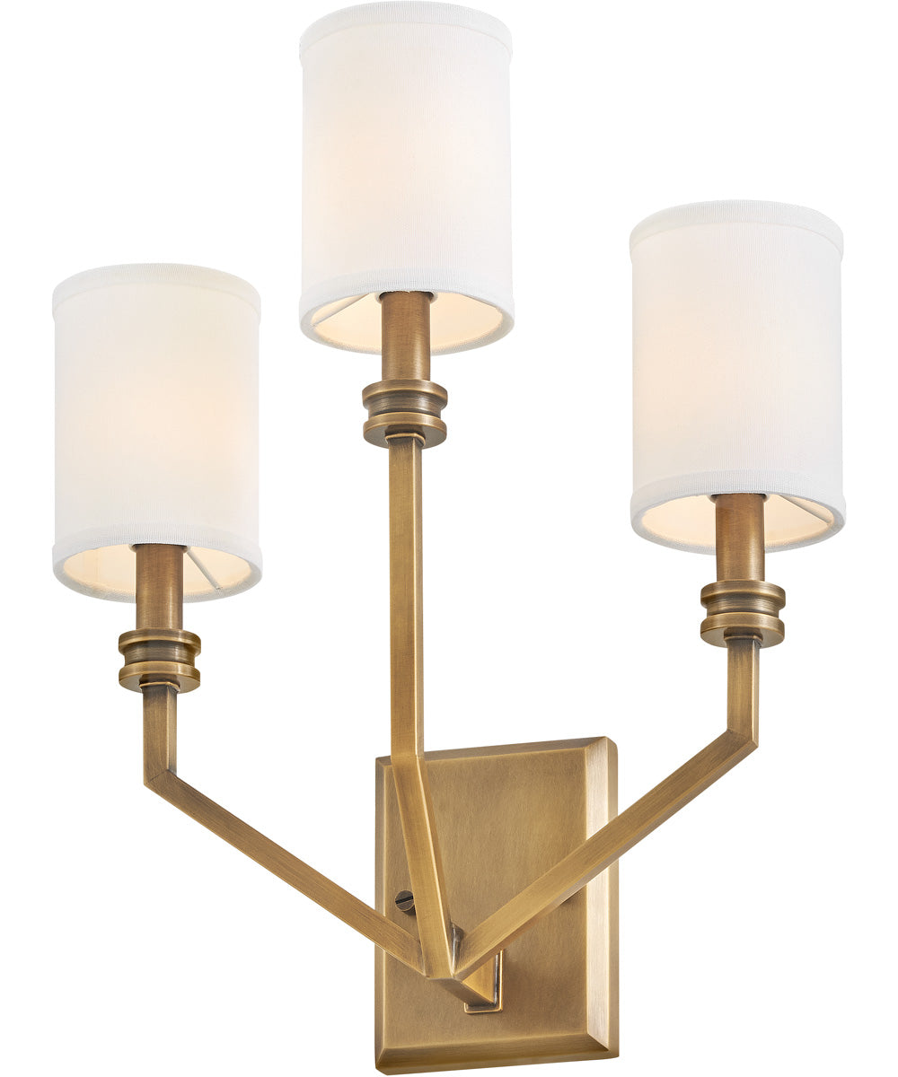 Moore 3-Light Medium Sconce in Heritage Brass