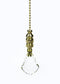 Crystal Gothic Cross Ceiling Fan Pull, 2.75"h with 12" Polished Brass Chain