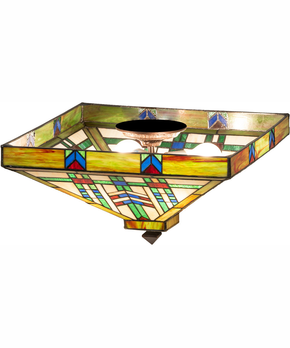 17" Square Prairie Wheat Flushmount