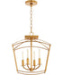 Mantle 4-light Dual Mount Light Fixture Gold Leaf