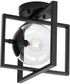 Atwell 10" 1-Light Mid-Century Modern Clear Glass Semi-Flush Mount Light Matte Black