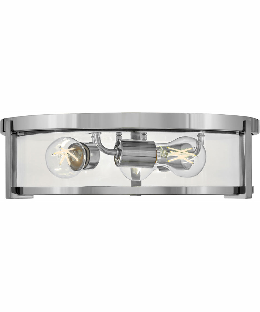 Lowell 3-Light Large Flush Mount in Chrome with Clear glass