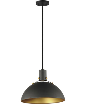 Dawn 12.5 inch Pendant Antique Brass / Black