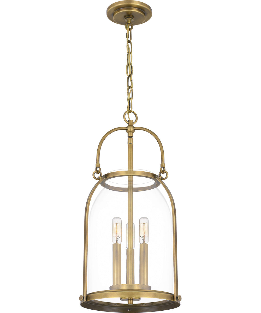 Colonel Small 3-light Mini Pendant Weathered Brass