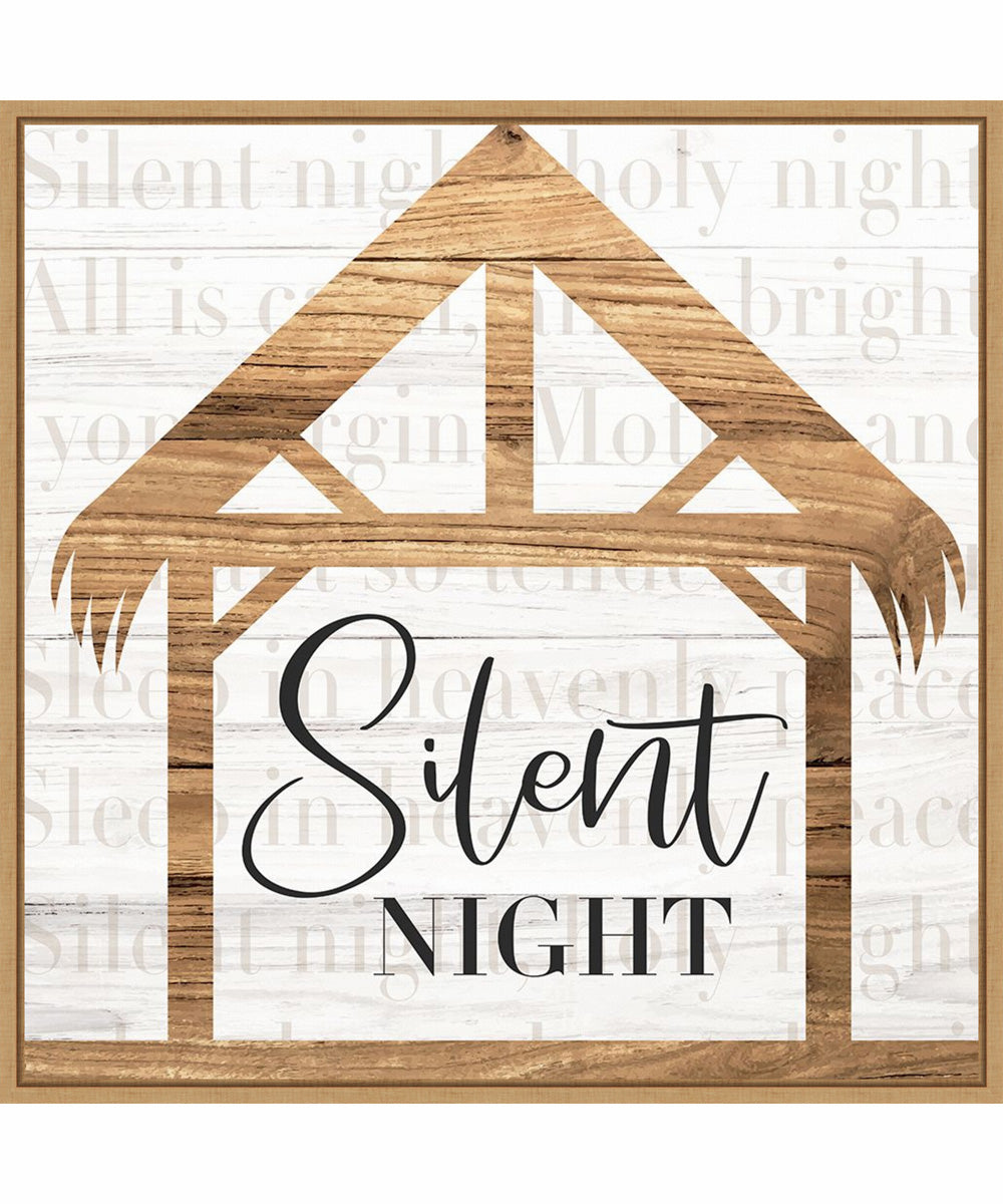 Framed Silent Night by Art Nd Canvas Wall Art Print (30  W x 30  H), Sylvie Maple Frame