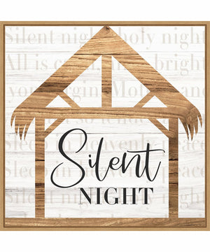 Framed Silent Night by Art Nd Canvas Wall Art Print (30  W x 30  H), Sylvie Maple Frame