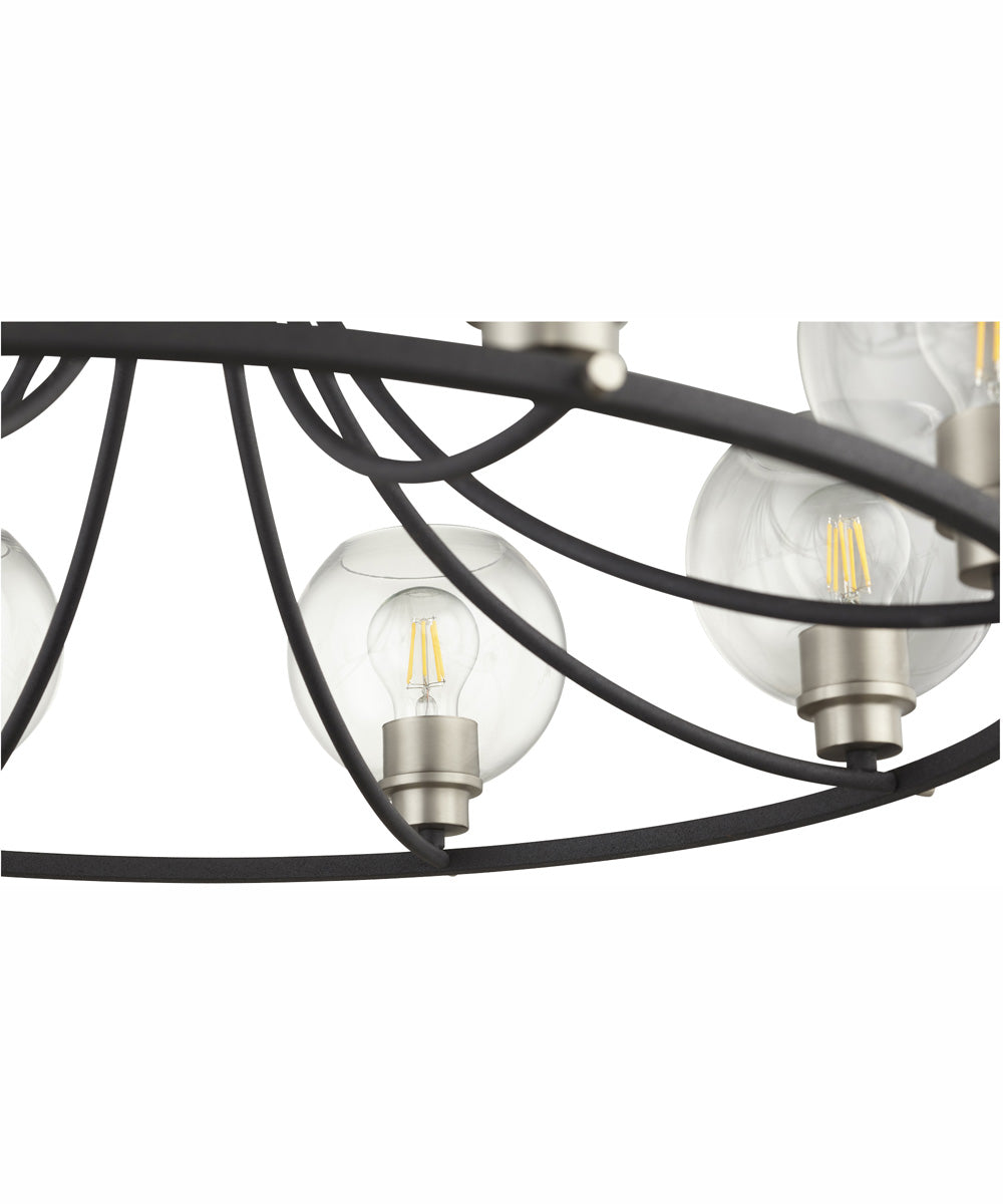 Clarion 8-light Chandelier Textured Black w/ Satin Nickel