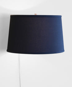 16"W Floating Shade Plug-In Wall Light Shallow Drum Hard Back Textured Slate Blue