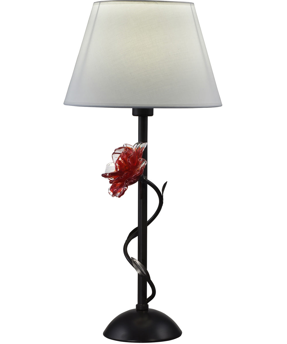 26.5 Inch H Rose Handcrafted Art Glass Table Lamp