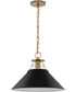 Outpost 1-Light Pendant Matte Black / Burnished Brass