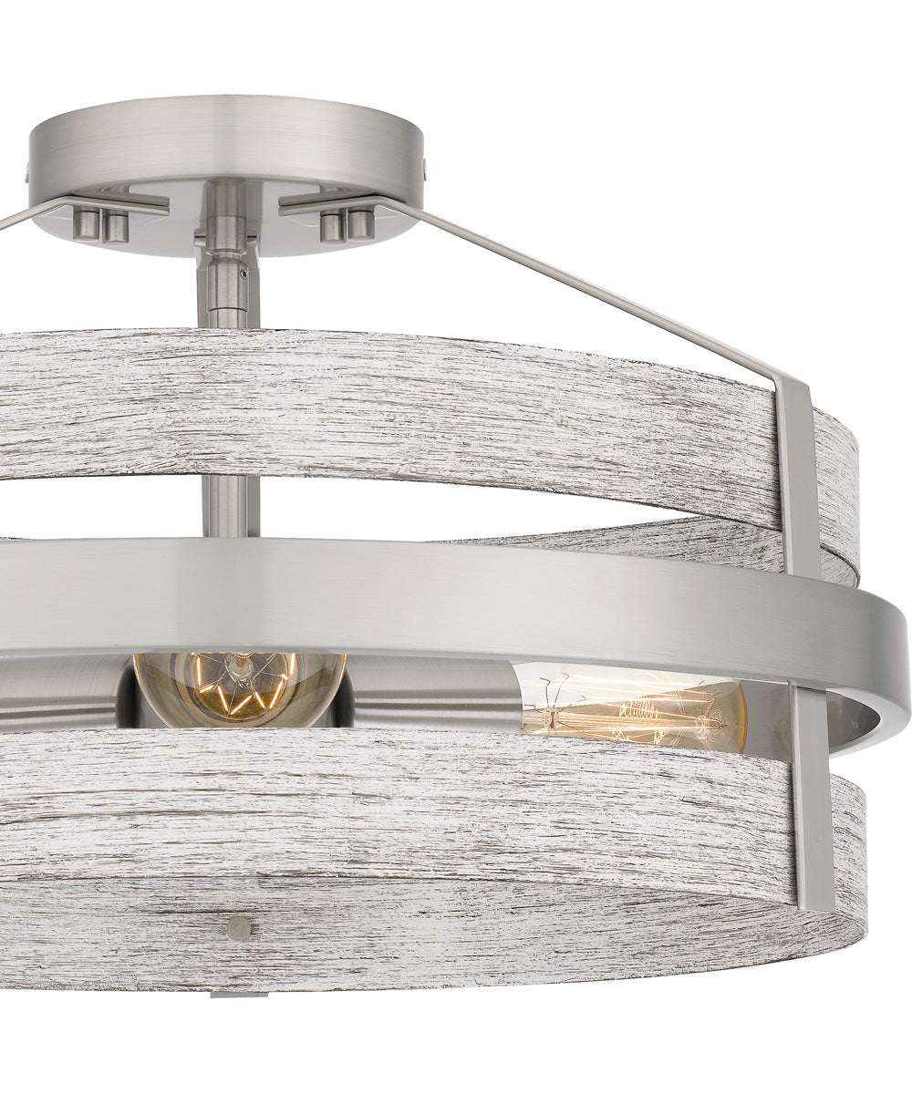Gadsen Medium 3-light Semi Flush Mount Brushed Nickel